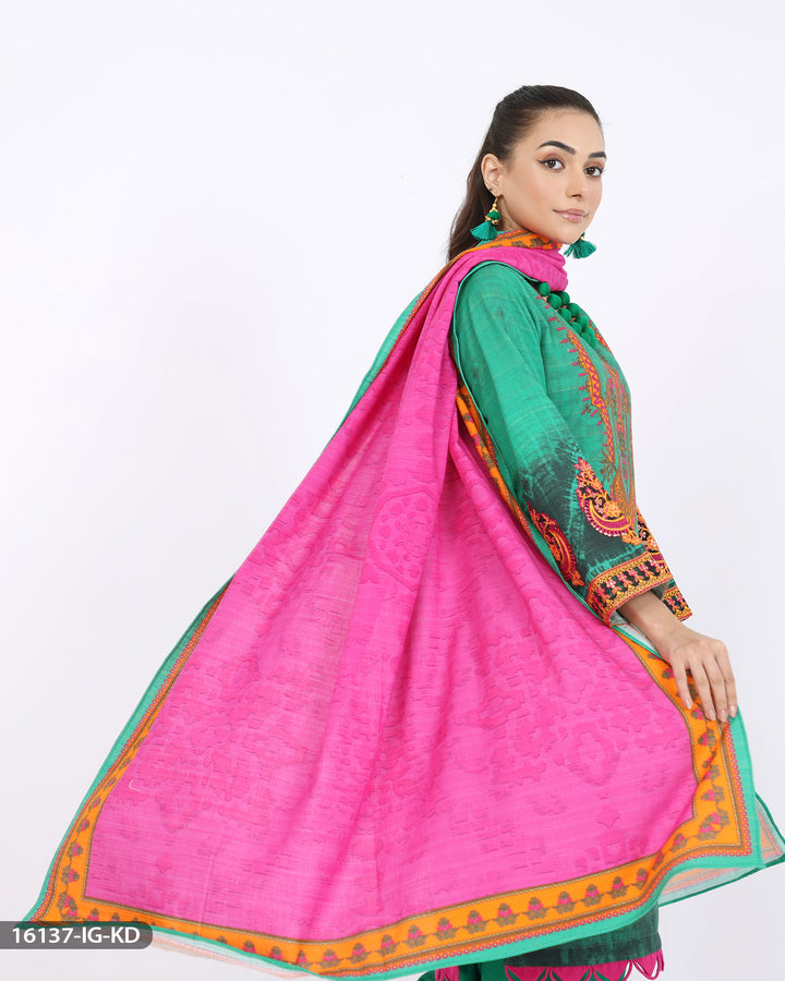 Embroidered Khaddar Suit | 16137-IG-KD