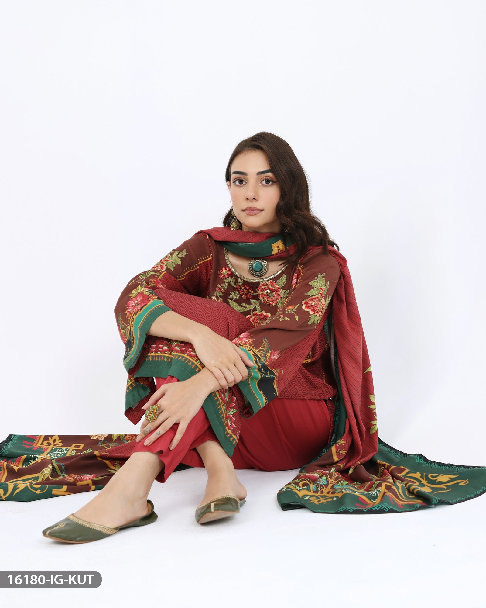 Embroidered Cotail Suit