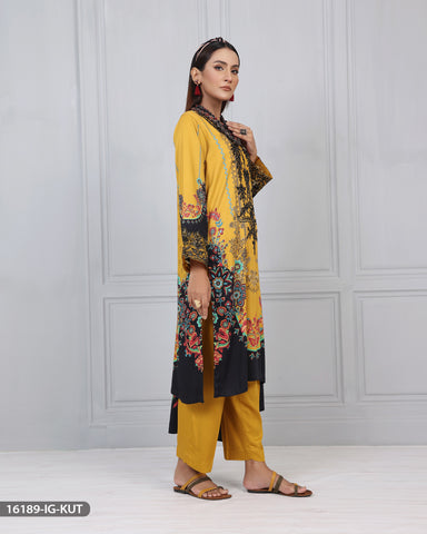 Embroidered Cotail Suit With Cotail Shawl