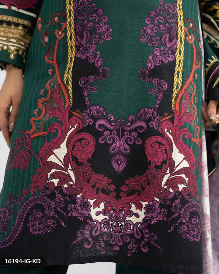 Printed Khaddar Suit | 16194-IG-KD