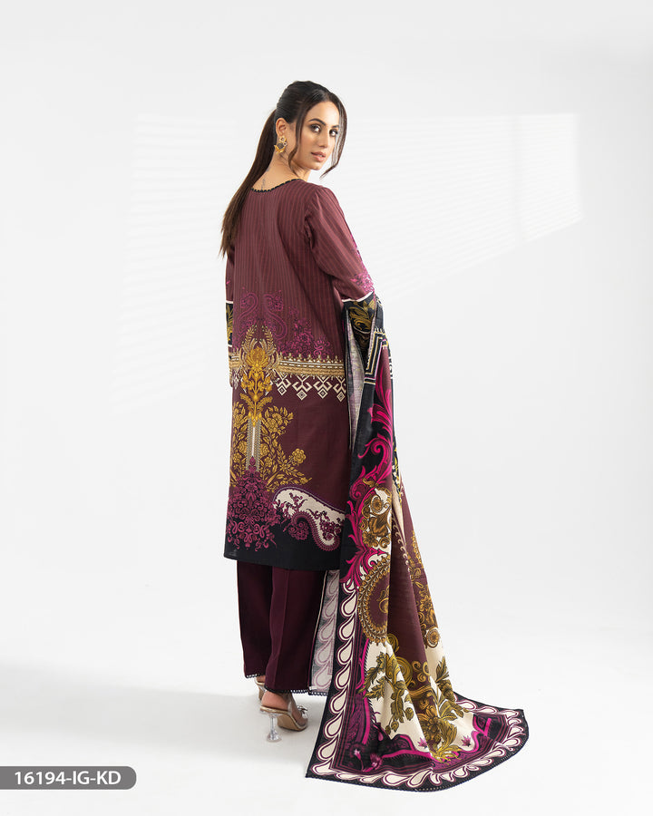 Printed Khaddar Suit | 16194-IG-KD