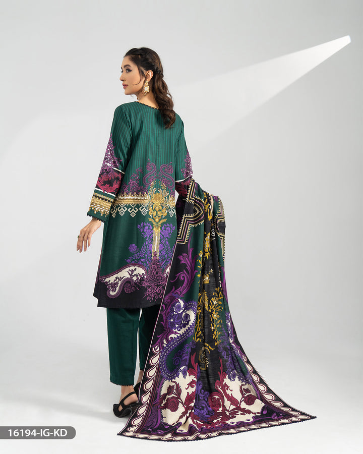 Printed Khaddar Suit | 16194-IG-KD