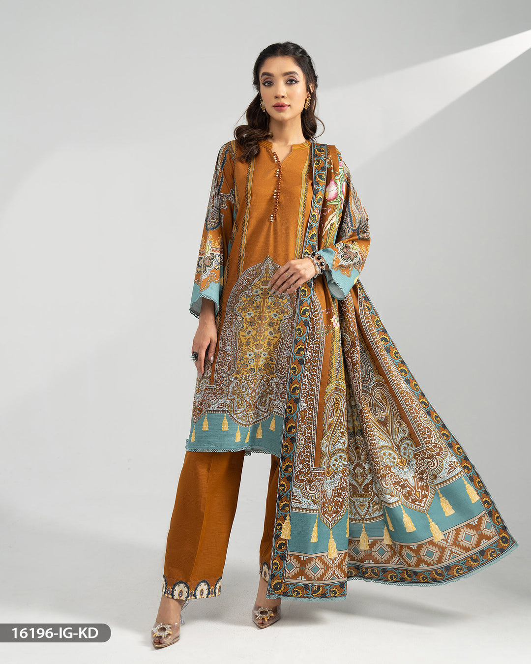 Khaddar Printed Suit | 16196-IG-KD