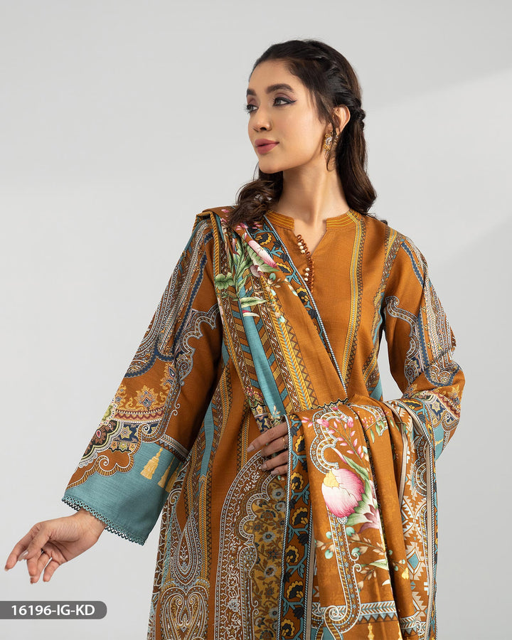 Khaddar Printed Suit | 16196-IG-KD