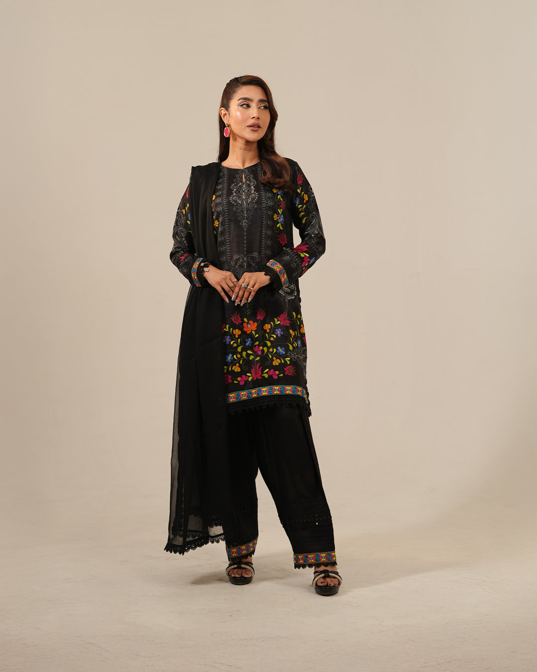 3-Piece Ready-to-Wear Raw Silk Suit | 16281-IG-RWS - Sha Posh Textile