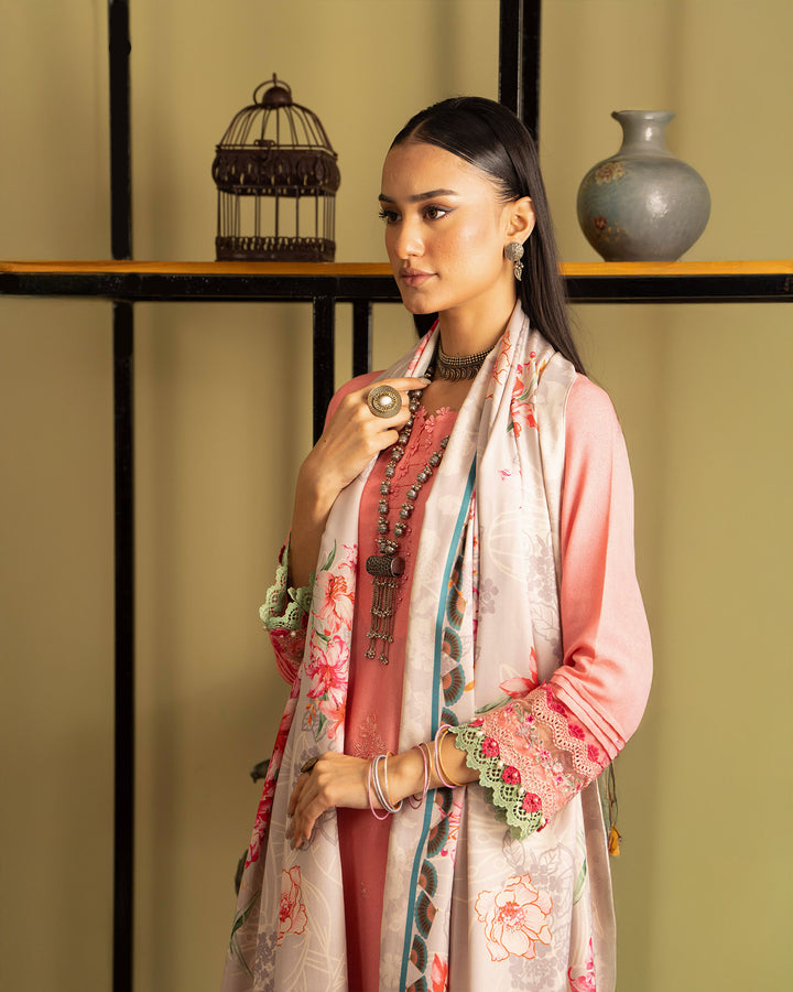 3 Piece - Embroidered Karandi Suit Unstitched | UNFF051-K.LN