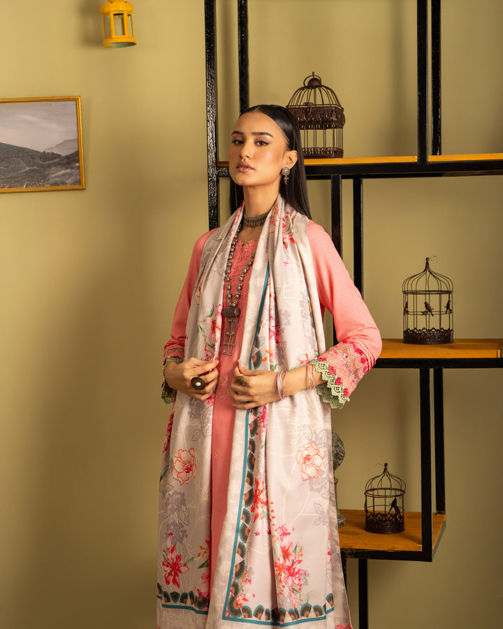 3 Piece - Embroidered Karandi Suit Unstitched | UNFF051-K.LN