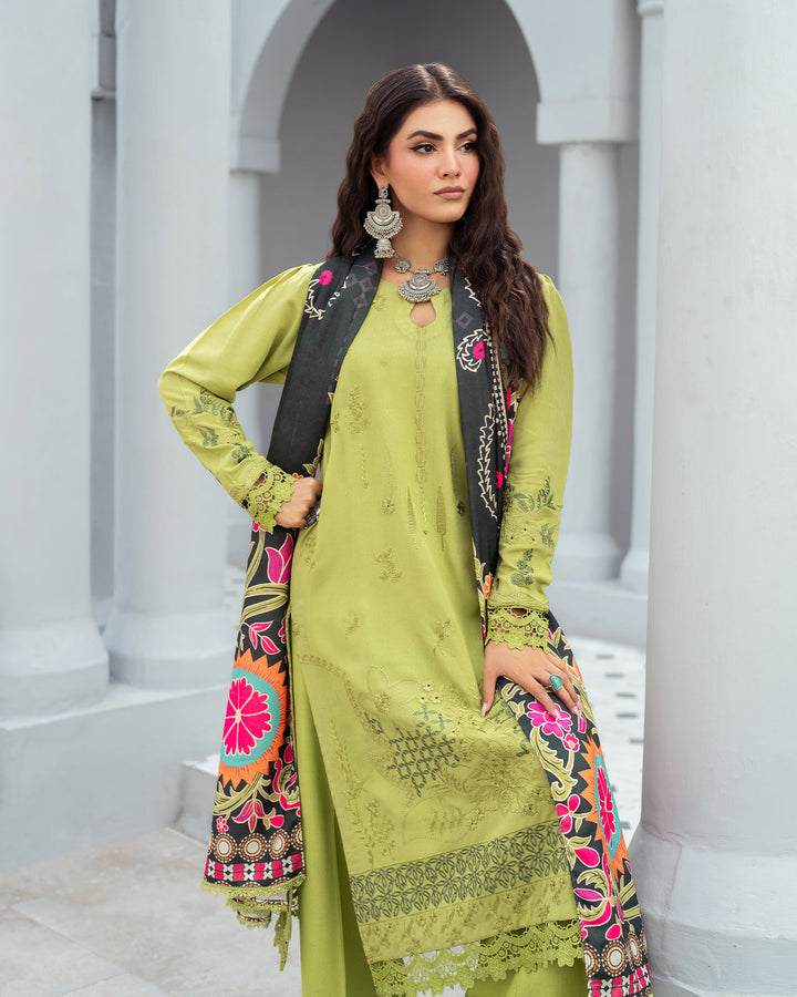 3 Piece - Karandi Embroidered Suit Unstitched | UNFF053-K.LN