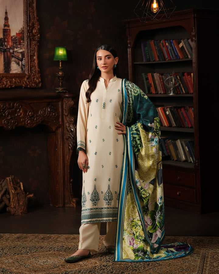 3 Piece Karandi Linen Suit Stitched | 16357-IG-K.LN