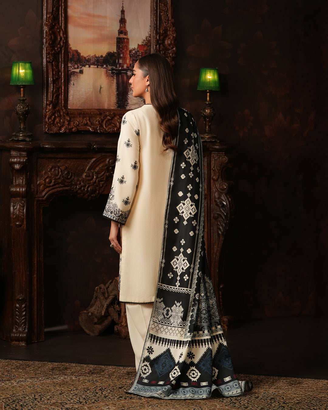 3 Piece Karandi Linen Suit Stitched | 16379-IG-K.LN