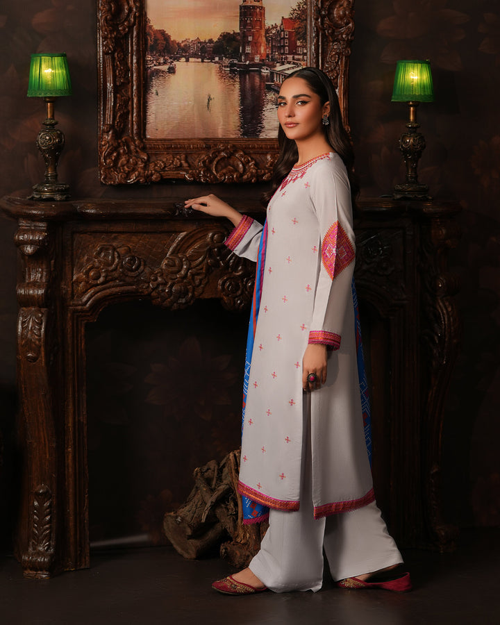 3 Piece Karandi Linen Suit Stitched | 16381-IG-K.LN