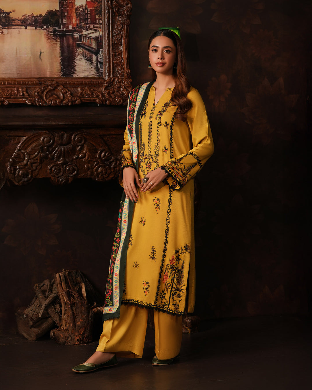 3 Piece Karandi Linen Suit Stitched | 16387-IG-K.LN