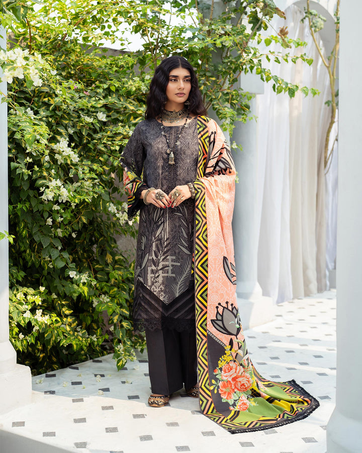 3 Piece - Printed Embroidered Khaddar Suit Unstitched | UNFF036-KD