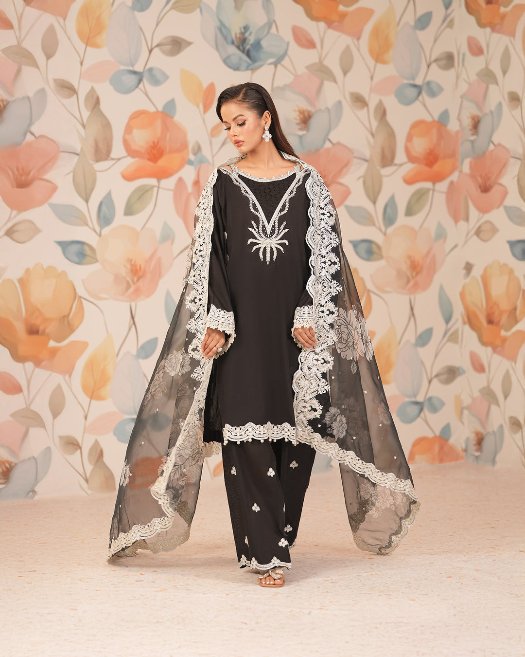 3-Piece Ready-to-Wear Rod Cotton Suit | 17134-IG-R.CT - Sha Posh Textile