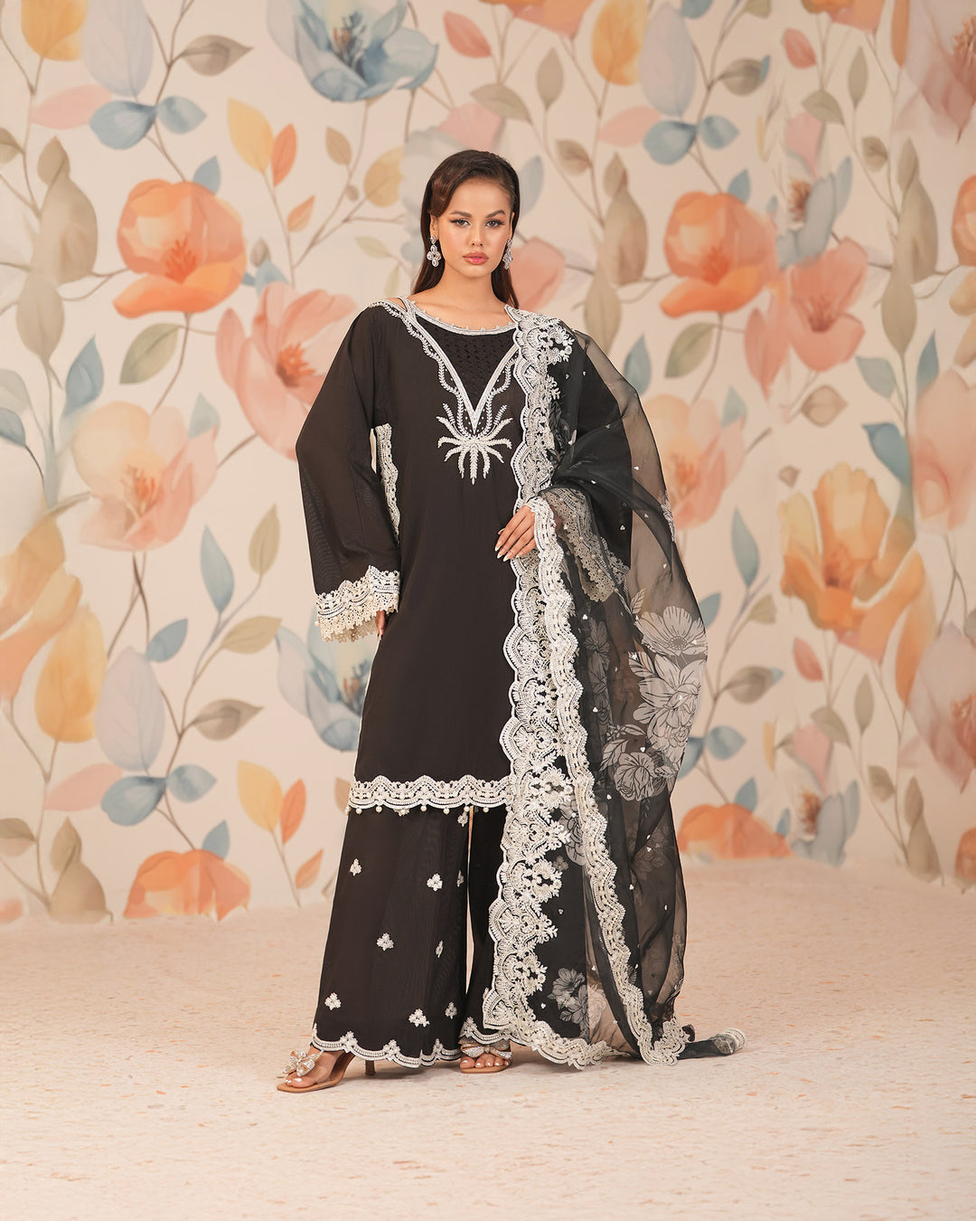 3-Piece Ready-to-Wear Rod Cotton Suit | 17134-IG-R.CT - Sha Posh Textile