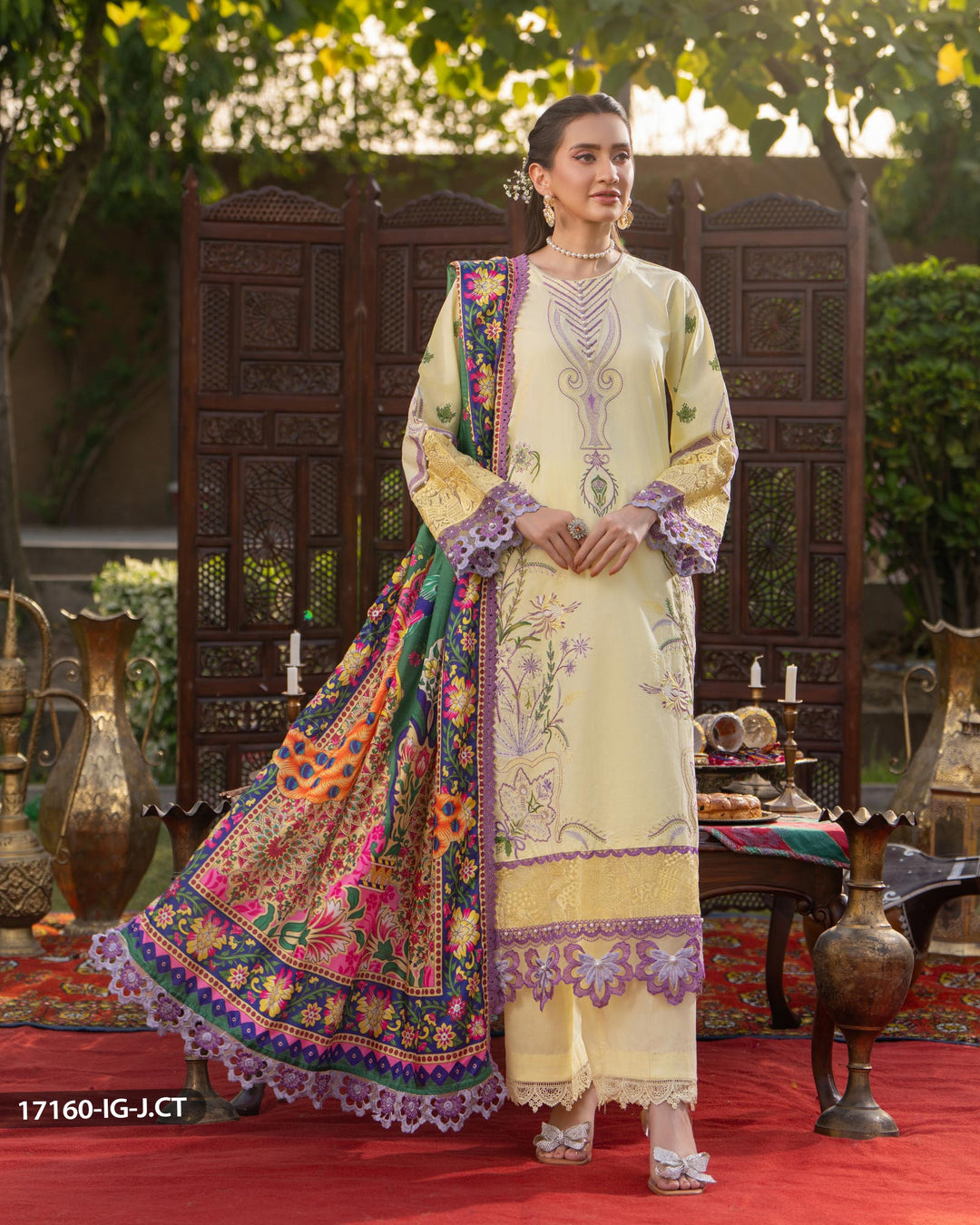 3 Piece Jacquard Cotton Suit | 17160-IG-J.CT