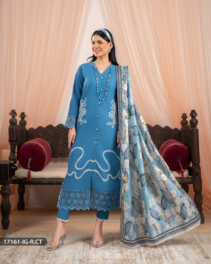 3 Piece Jacquard Cotton Suit | 17161-IG-J.CT