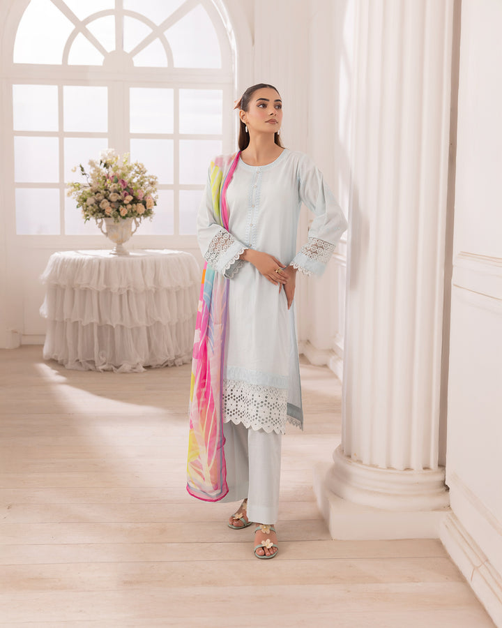 3-Piece Ready-to-Wear Jacquard Cotton Suit | 17166-IG-J.CT - Sha Posh Textile