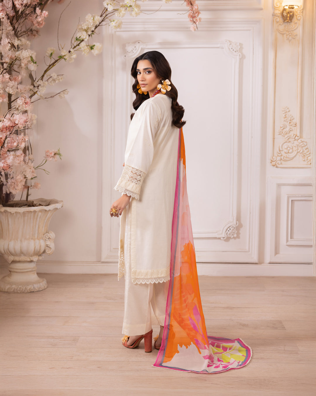 3-Piece Ready-to-Wear Jacquard Cotton Suit | 17166-IG-J.CT - Sha Posh Textile