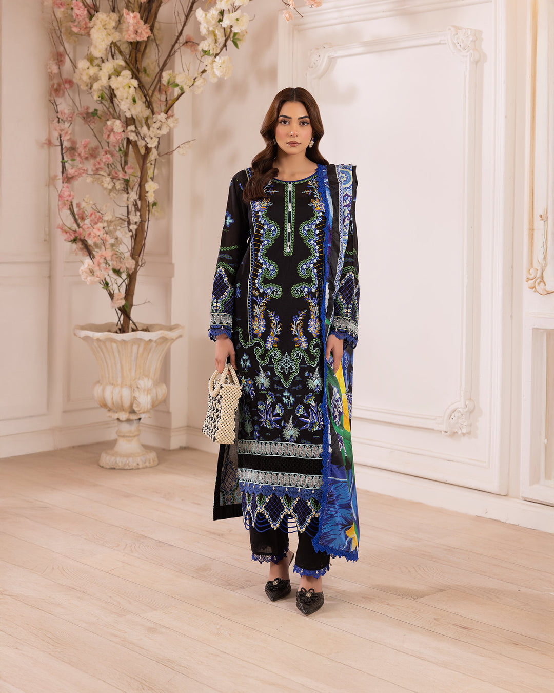 3-Piece Ready-to-Wear Lawn Suit | 17207-IG-LWN - Sha Posh Textile