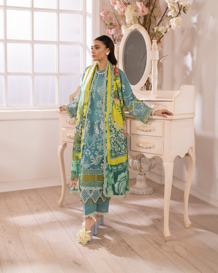 3-Piece Ready-to-Wear Lawn Suit | 17207-IG-LWN - Sha Posh Textile