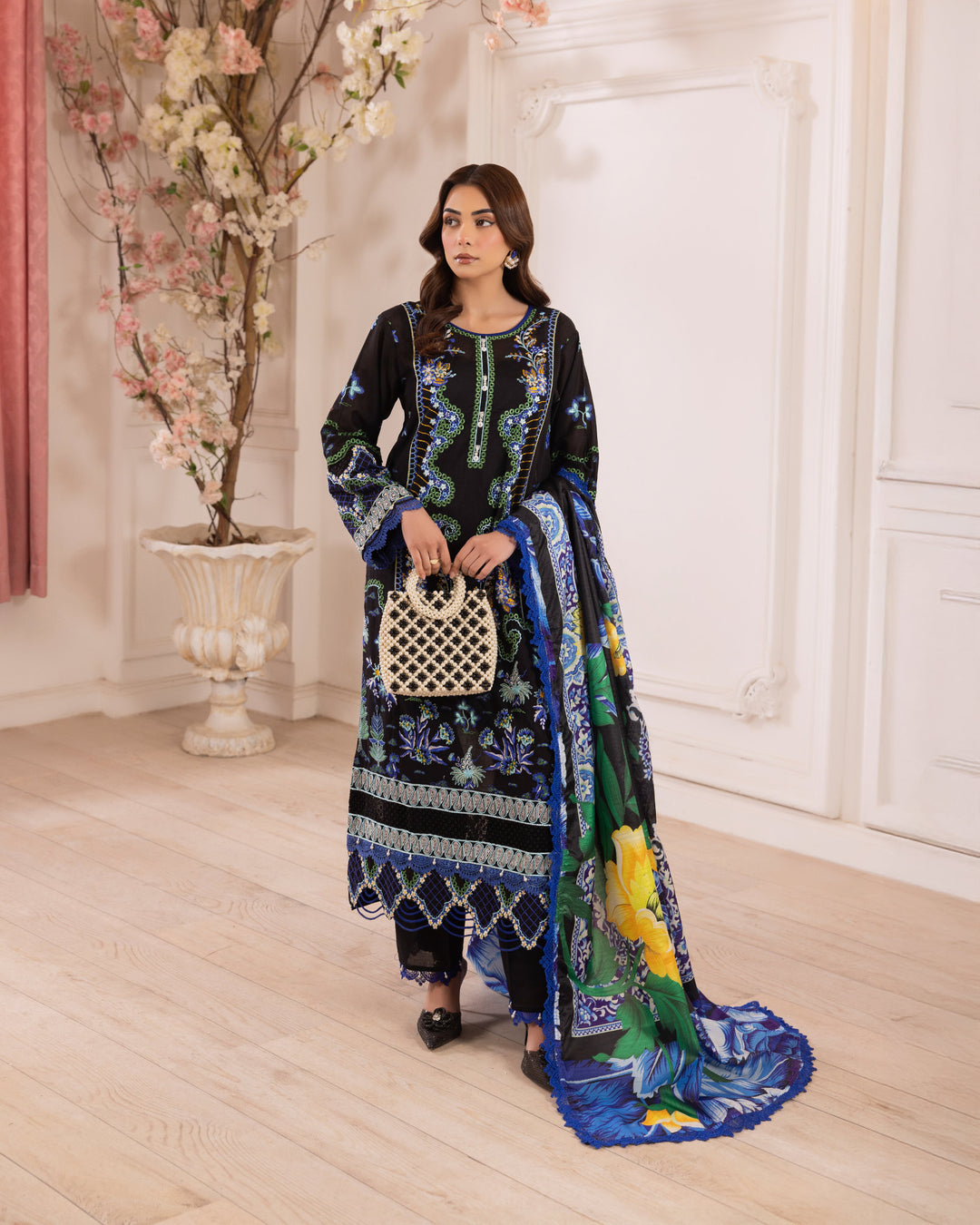 3-Piece Ready-to-Wear Lawn Suit | 17207-IG-LWN - Sha Posh Textile