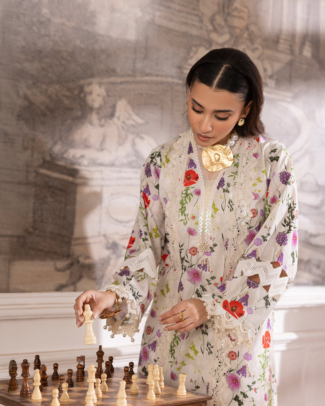 3-Piece Ready-to-Wear Cotton Printed Suit | 17209-IG-CT - Sha Posh Textile