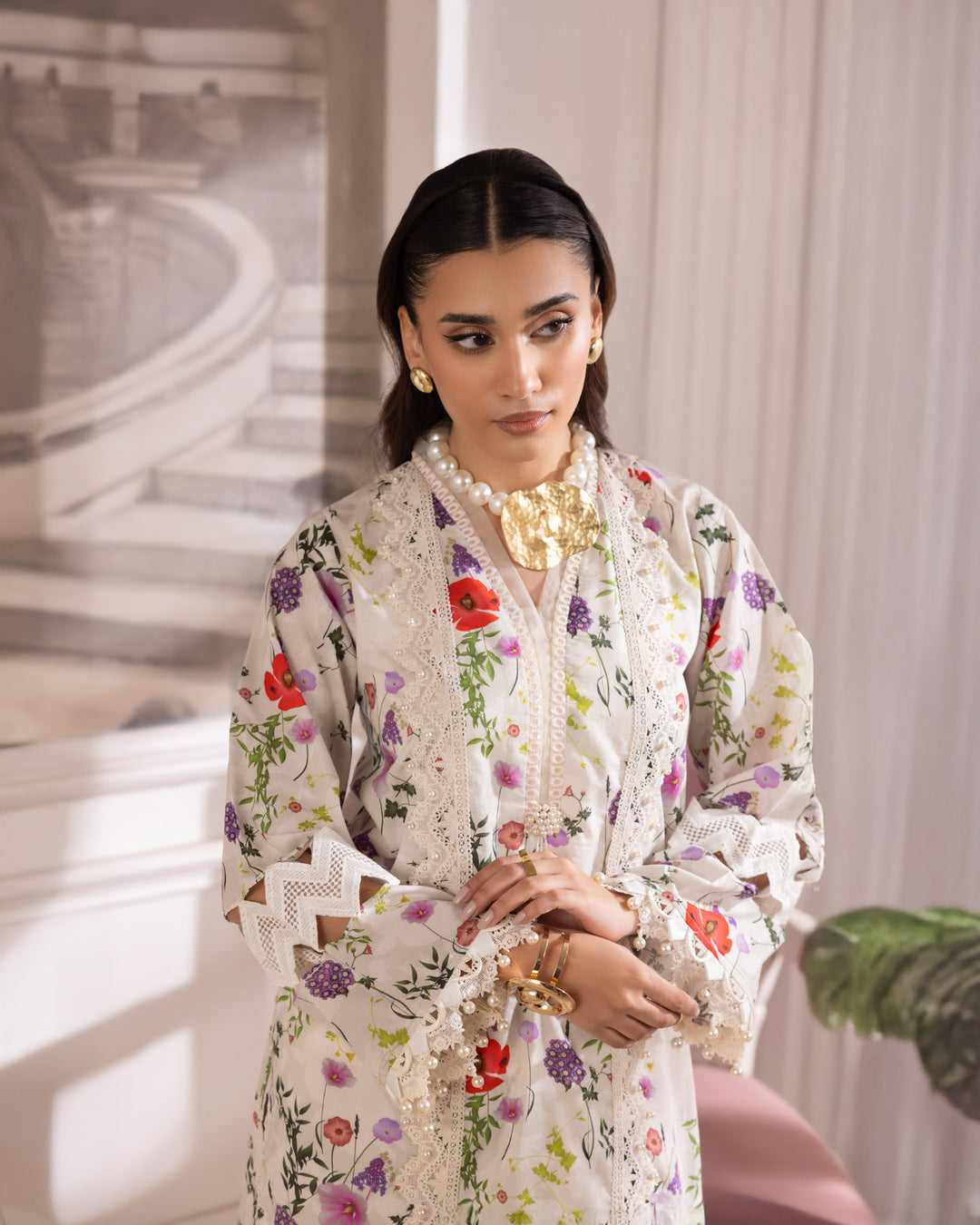 3-Piece Ready-to-Wear Cotton Printed Suit | 17209-IG-CT - Sha Posh Textile