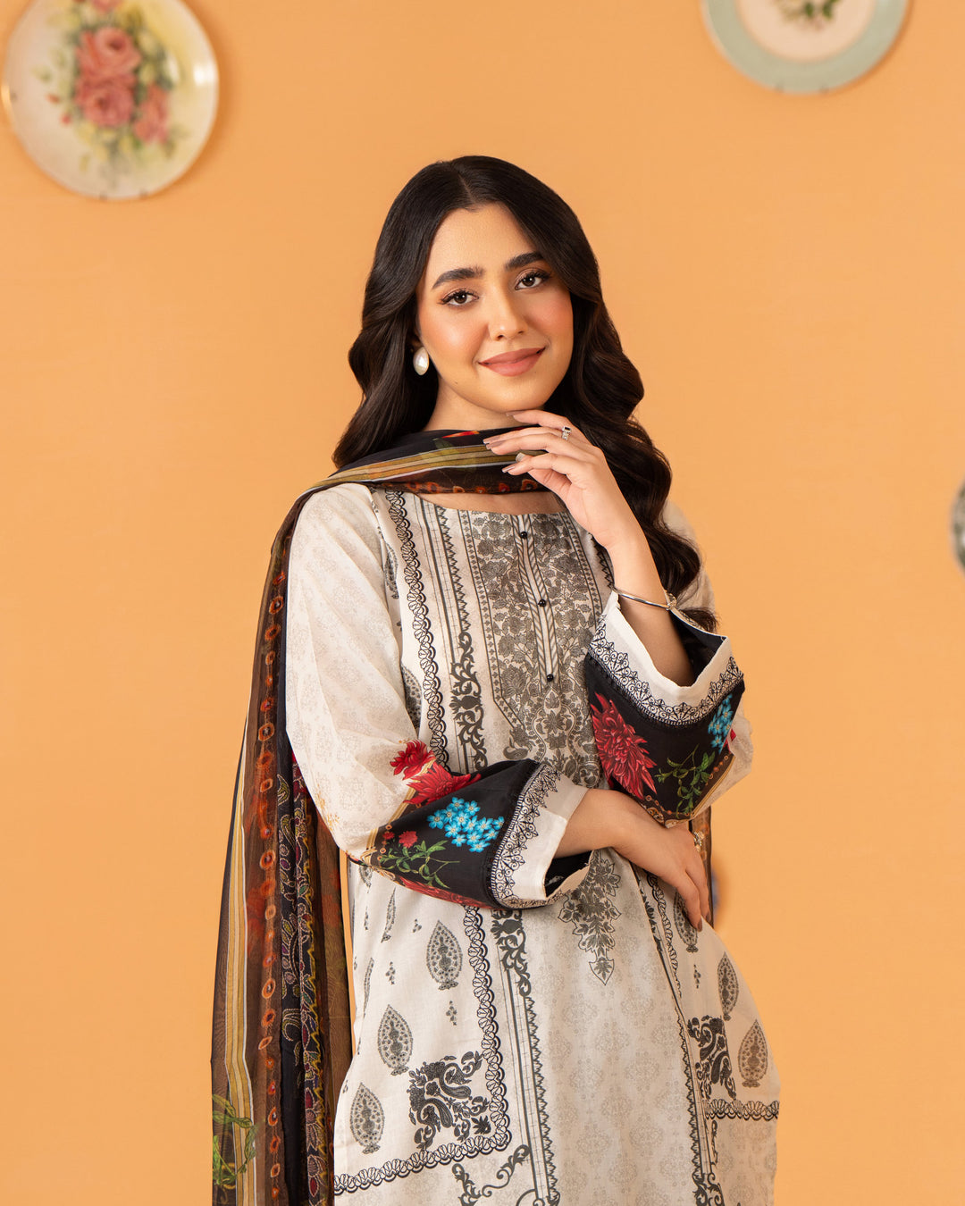 3 Piece - Printed Khaddar Suit Unstitched | UNFF009-KD