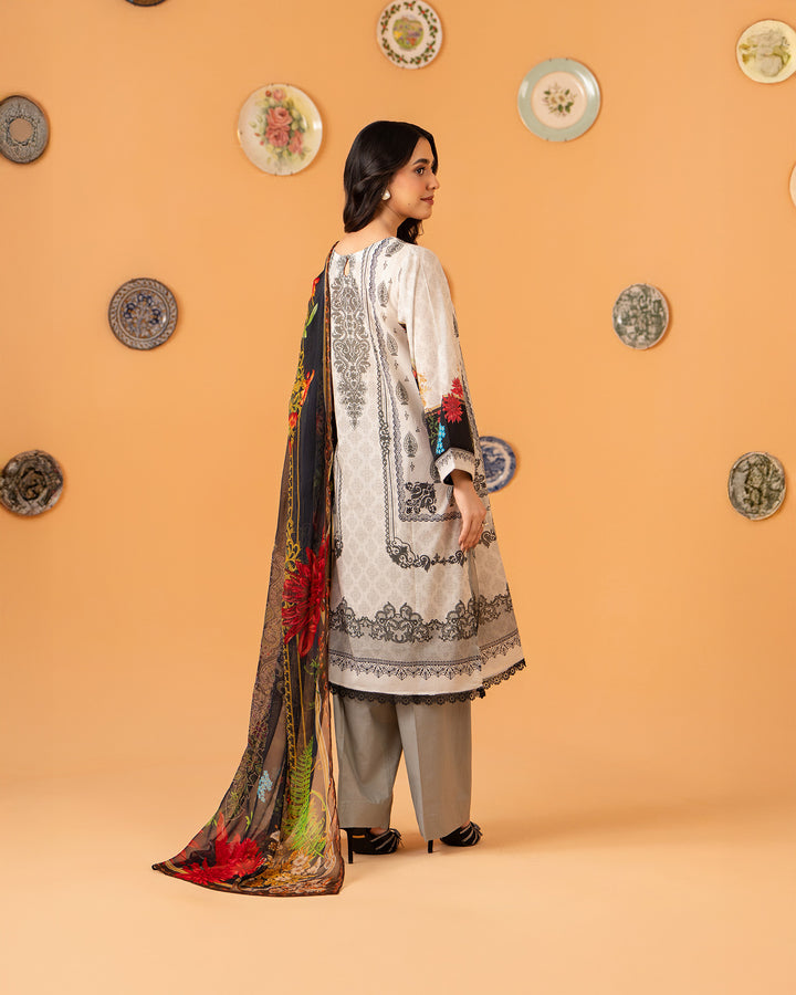 3 Piece - Printed Khaddar Suit Unstitched | UNFF009-KD