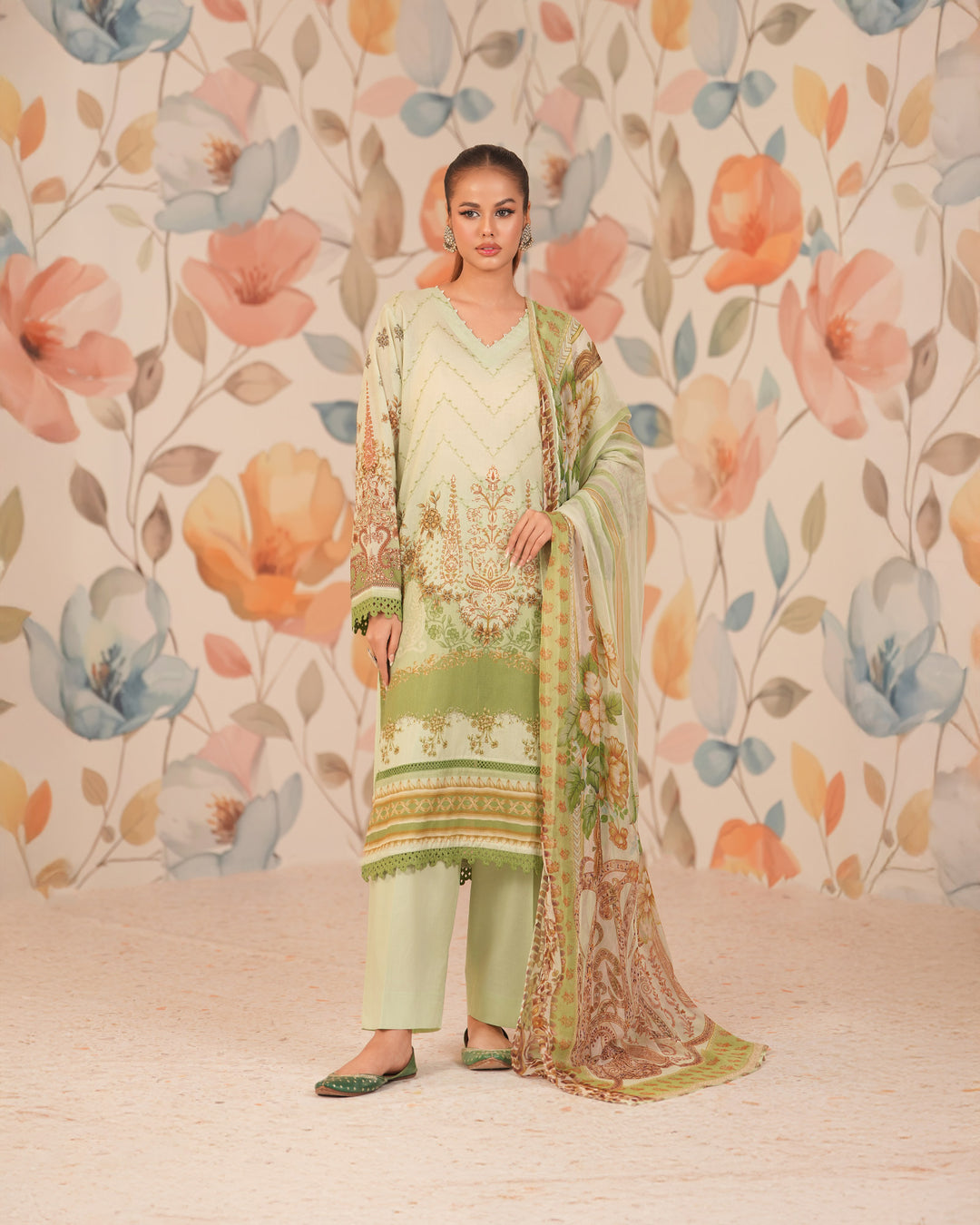 3-Piece Ready-to-Wear Lawn Suit | 17216-IG-LWN - Sha Posh Textile