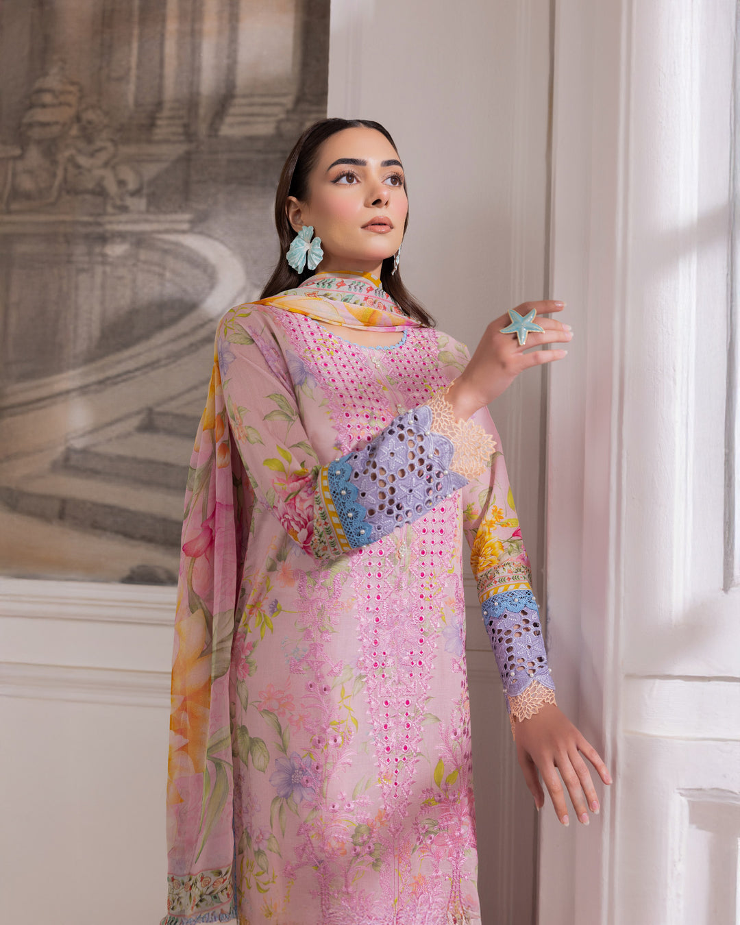 3-Piece Ready-to-Wear Lawn Suit | 17227-IG-LWN - Sha Posh Textile