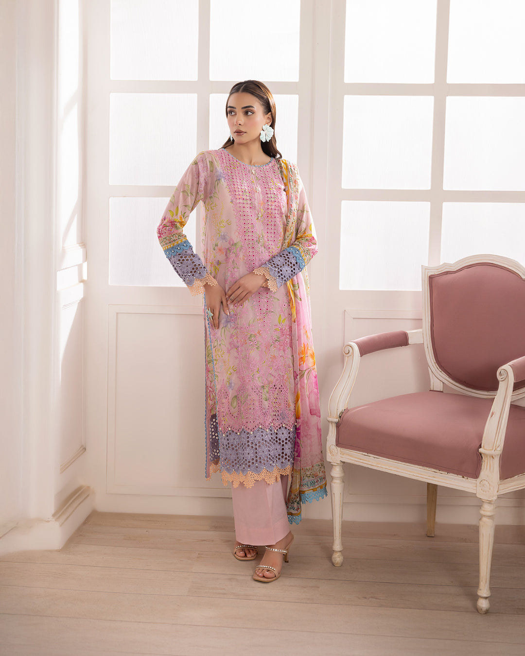 3-Piece Ready-to-Wear Lawn Suit | 17227-IG-LWN - Sha Posh Textile