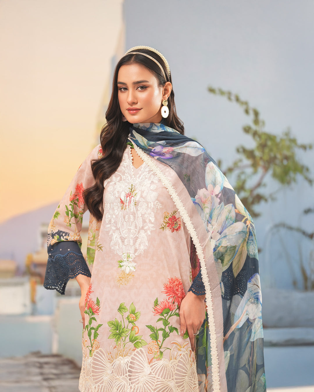 3 Piece Lawn Suit Stitched | 17228-IG-LWN - Sha Posh Textile