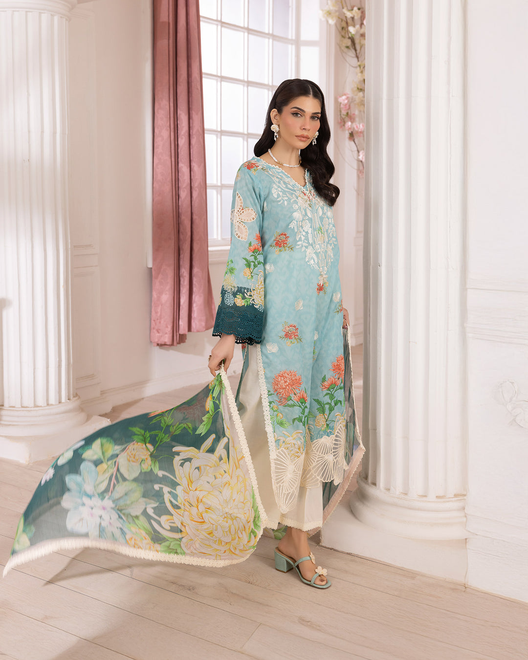 3-Piece Ready-to-Wear Lawn Suit | 17229-IG-LWN - Sha Posh Textile