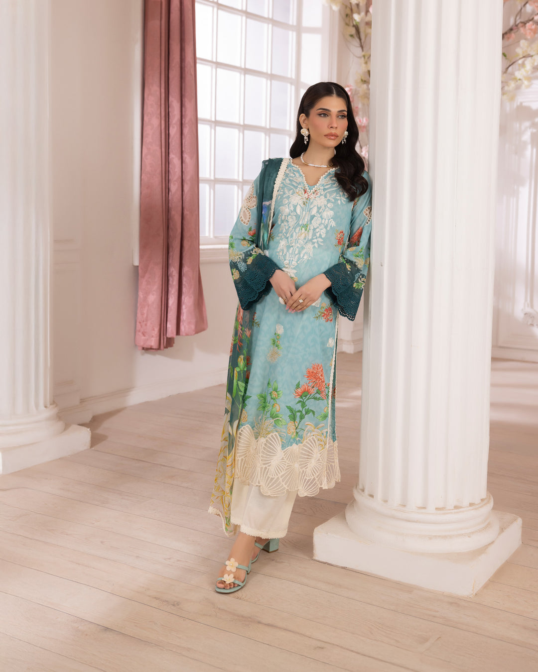 3-Piece Ready-to-Wear Lawn Suit | 17229-IG-LWN - Sha Posh Textile