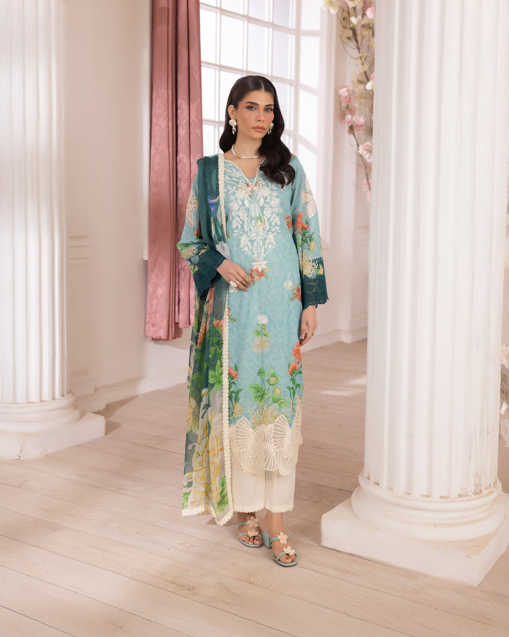 3-Piece Ready-to-Wear Lawn Suit | 17229-IG-LWN - Sha Posh Textile