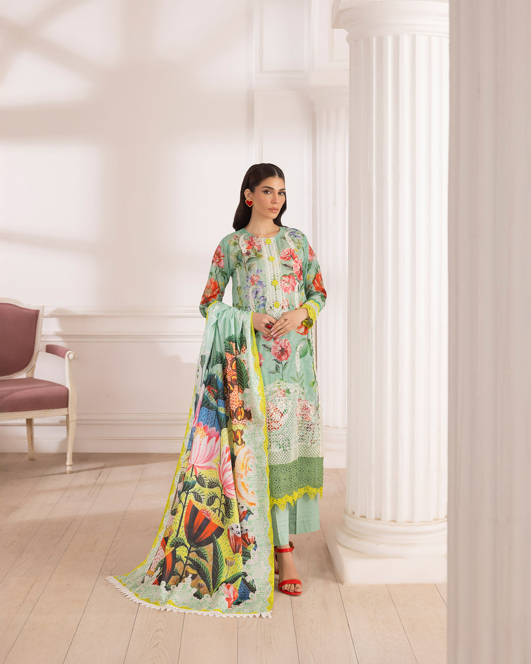 3-Piece Ready-to-Wear Lawn Suit | 17232-IG-LWN - Sha Posh Textile