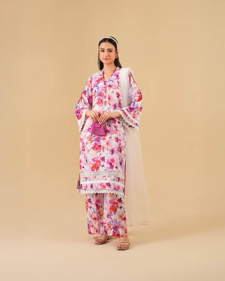 2 Piece - Printed Cambric Cotton Suit Unstitched | UNFF0108-K.CT