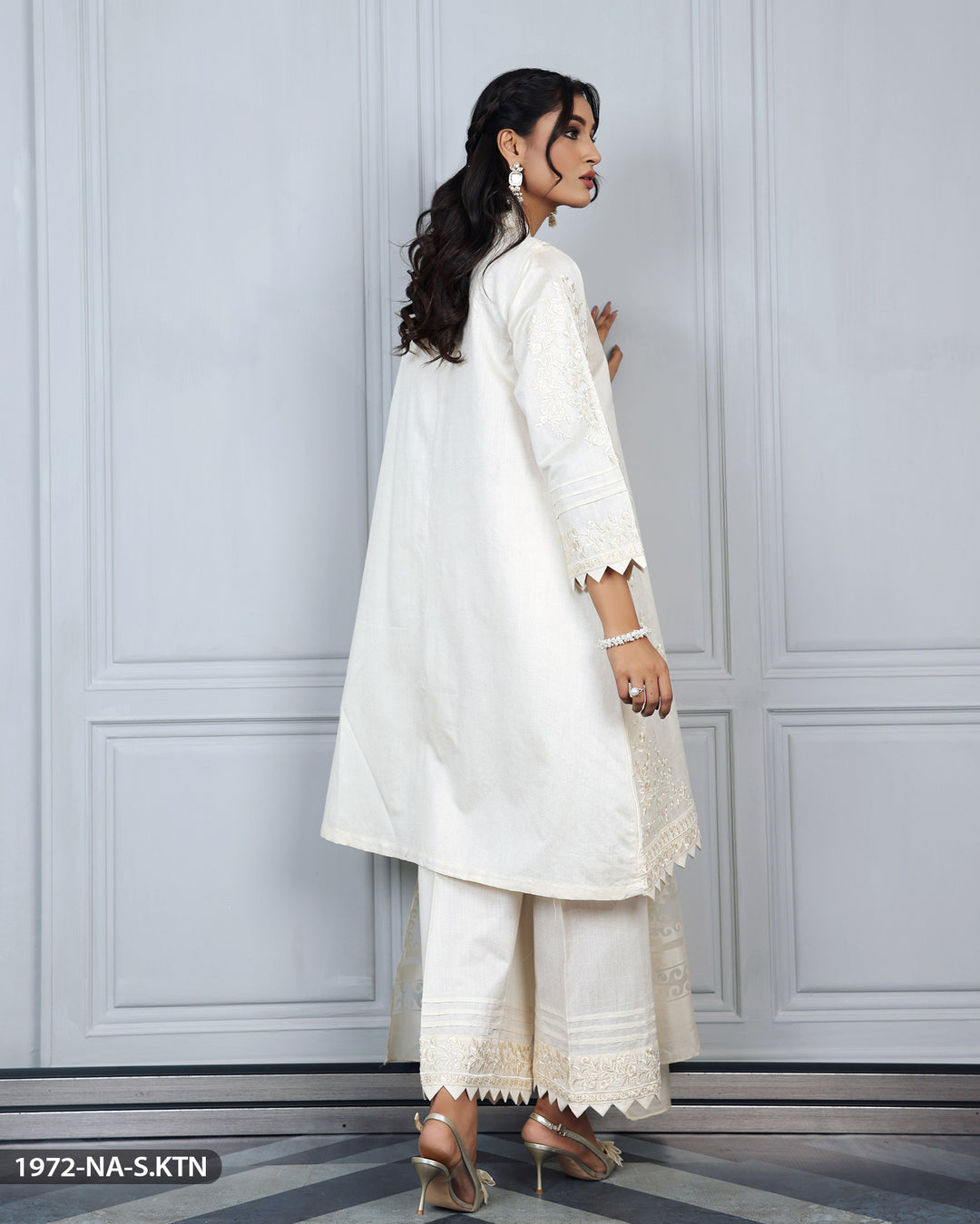 Stitched 3 Piece Embroidered Frock | 1972-NA-S.KTN