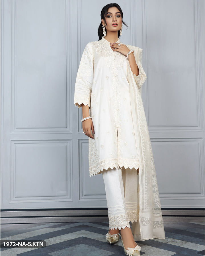 Stitched 3 Piece Embroidered Frock | 1972-NA-S.KTN