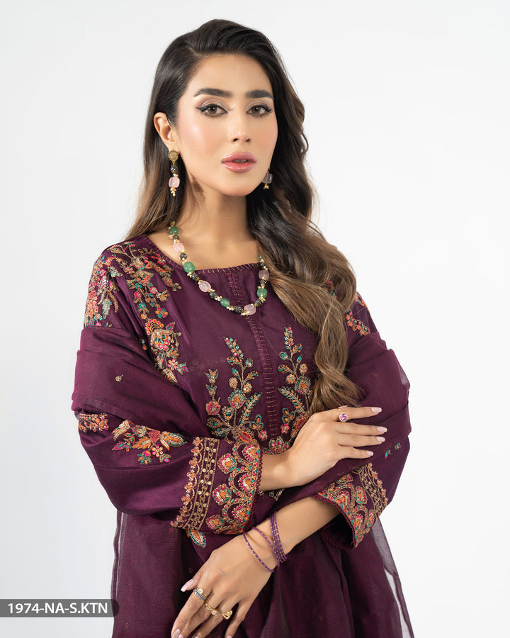 Stitched 3 Piece Embroidered Suit | 1974-NA-S.KTN