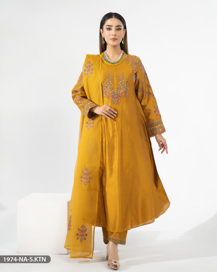 Stitched 3 Piece Embroidered Suit | 1974-NA-S.KTN