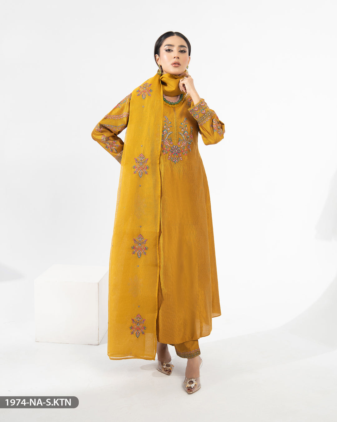 Stitched 3 Piece Embroidered Suit | 1974-NA-S.KTN