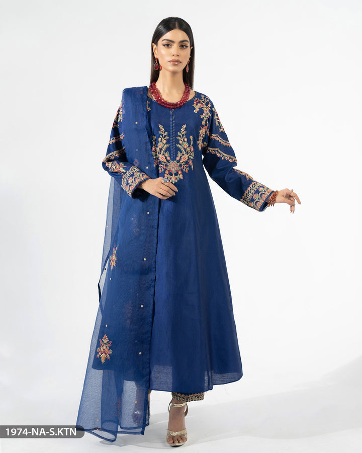 Stitched 3 Piece Embroidered Suit | 1974-NA-S.KTN