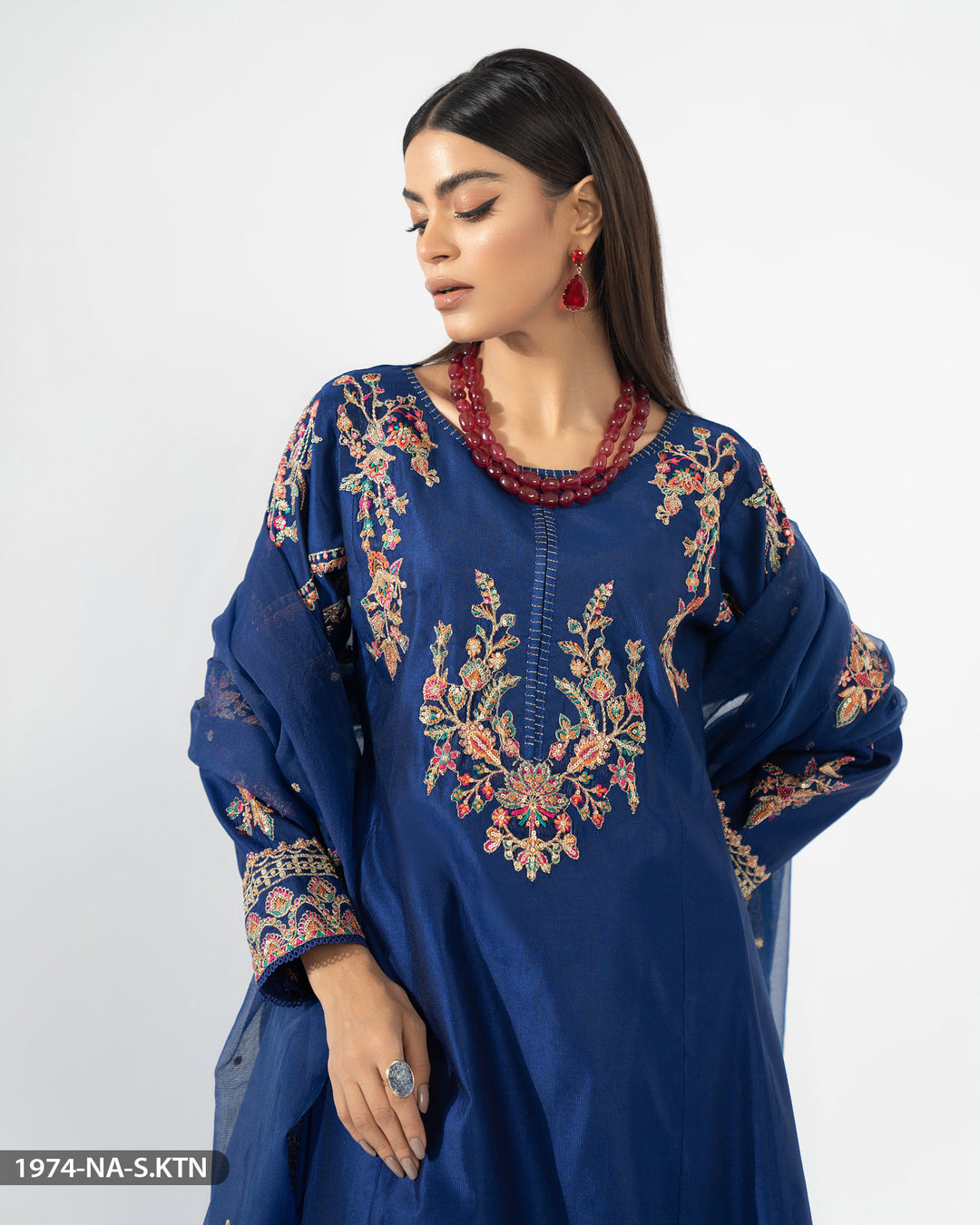 Stitched 3 Piece Embroidered Suit | 1974-NA-S.KTN