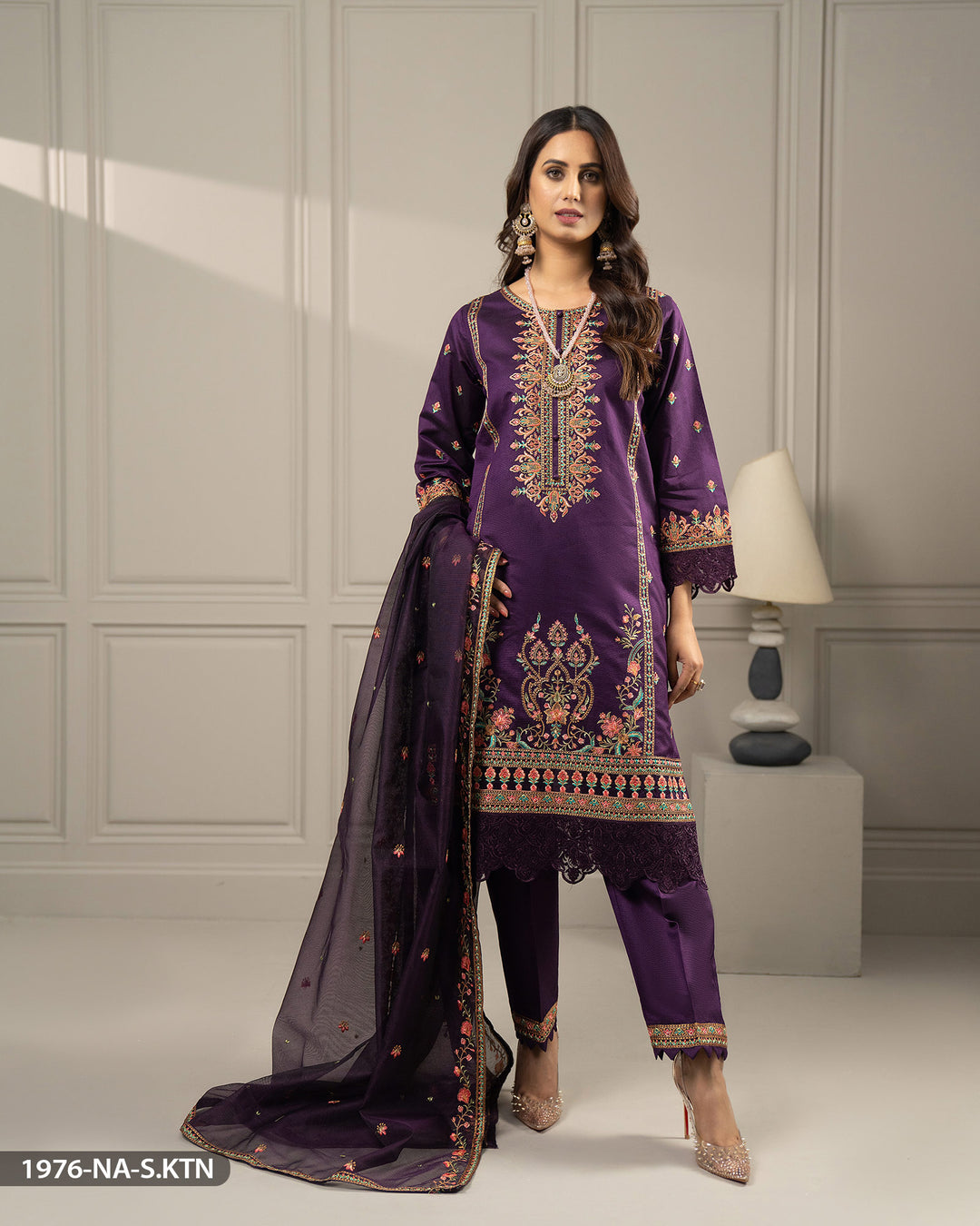 Stitched 3 Piece Embroidered Suit | 1976-NA-S.KTN