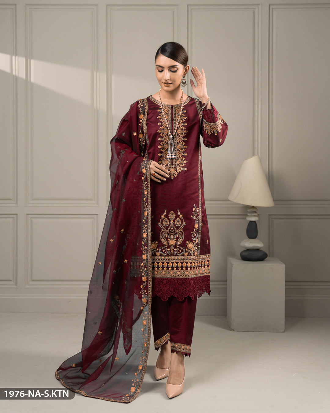 Stitched 3 Piece Embroidered Suit | 1976-NA-S.KTN