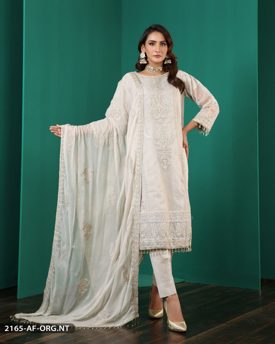 FORMAL 3PC EMBROIDERED SUIT | 2165-AF-ORZ