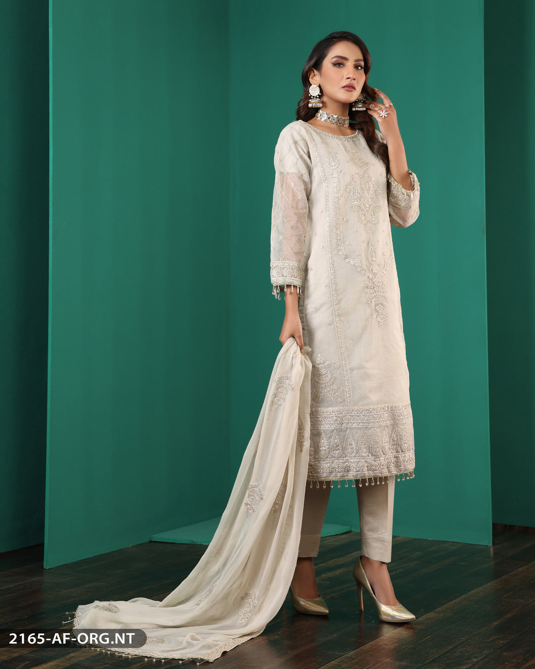 FORMAL 3PC EMBROIDERED SUIT | 2165-AF-ORZ